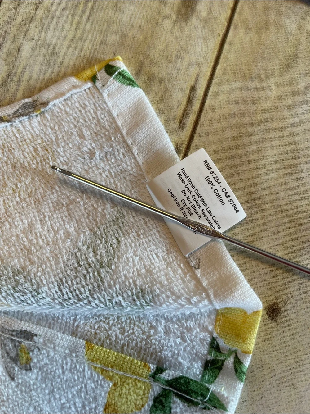 Crochet Lemon Top Hanging HandTowels Set of 2 Single Thickness